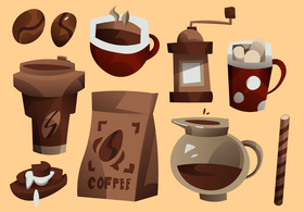 Coffee set vector
