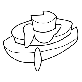 Coffee bun black and white clipart