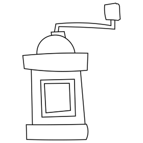 Coffee grinder black and white clipart