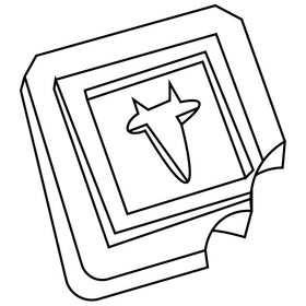 Tea cookie black and white clipart