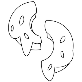Donut cut in half black and white clipart