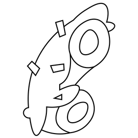 Donut half black and white clipart