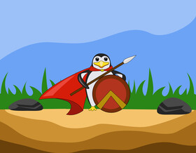 Penguin Sparta vector