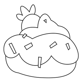 Donut stuffed black and white clipart