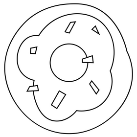 Donut drawing black and white clipart