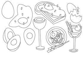 Egg set black and white vector