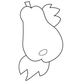 Pear fruit black and white clipart