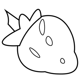 Strawberry cartoon black and white clipart