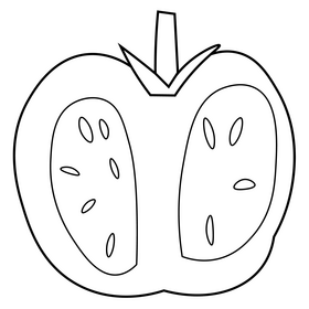 Tomato slice black and white clipart