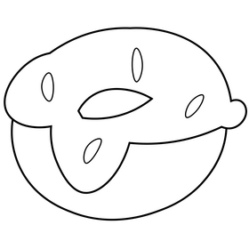 Donut cookie black and white clipart