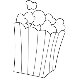 Popcorn drawing black and white clipart