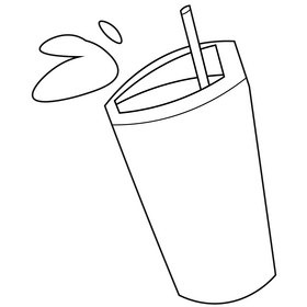 Fizzy drink black and white clipart