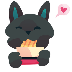 Cartoon noodles with little kitty clipart