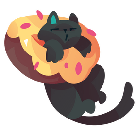 Cartoon donut with cute cat clipart