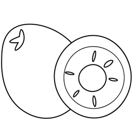 Apricot slice drawing black and white clipart