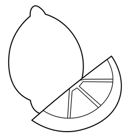 Lemon slice drawing black and white clipart
