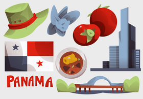 Panama icon set vector