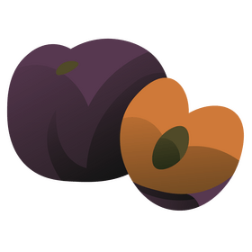Plum slice clipart