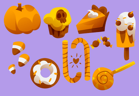 Halloween food set vector