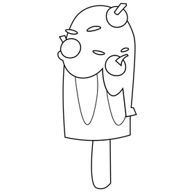 Halloween ice cream drawing black and white clipart