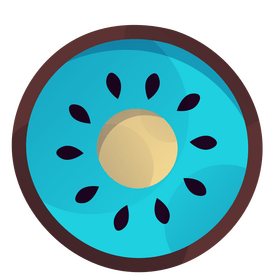 Kiwi half flat design clipart