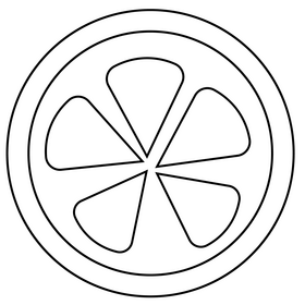 Lemon half flat design black and white clipart