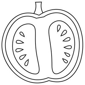 Pumpkin half flat design black and white clipart