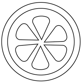 Orange half flat design black and white clipart