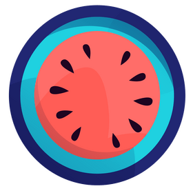 Melon half flat design clipart