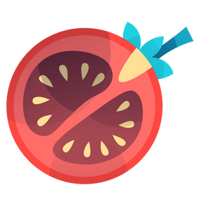 Tomato half flat design clipart