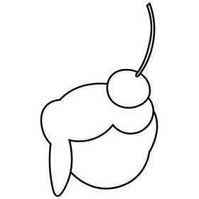 Ice cream ball black and white clipart