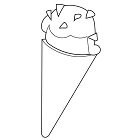 Ice cream drawing black and white clipart