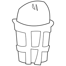 Icecream cartoon black and white clipart