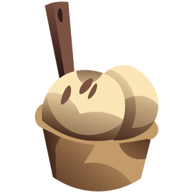 Ice cream balls in a cup clipart