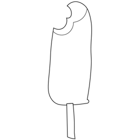 Ice cream bite black and white clipart