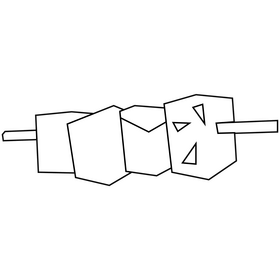 Melon and watermelon stick black and white clipart