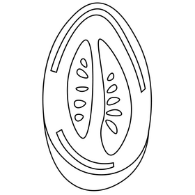 Melon half black and white clipart