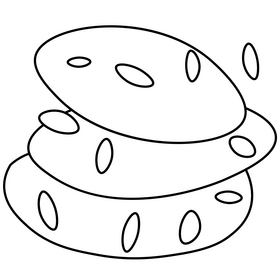 Milk cookie black and white clipart