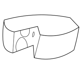 Cheese black and white clipart