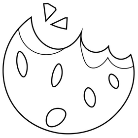 Cookie bite black and white clipart