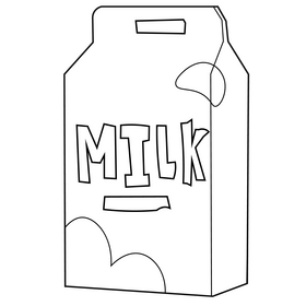 Milk drawing black and white clipart