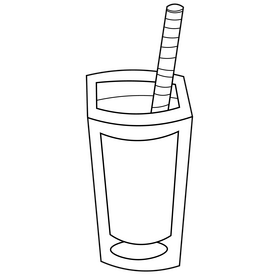 Cocktail milk black and white clipart