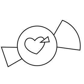 Christmas candy black and white clipart