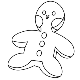 Christmas gingerbread drawing black and white clipart