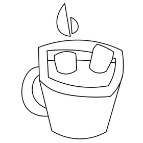 Christmas hot chocolate black and white clipart