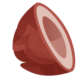 Coconut half flat cartoon clipart