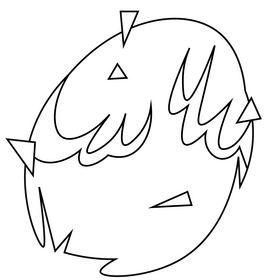 Coconut flat cartoon black and white clipart