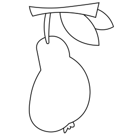 Pear juicy drawing black and white clipart