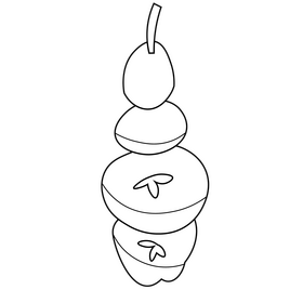 Pear slices black and white clipart