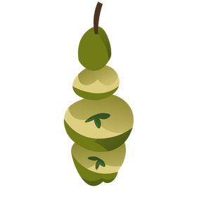 Pear slices flat clipart